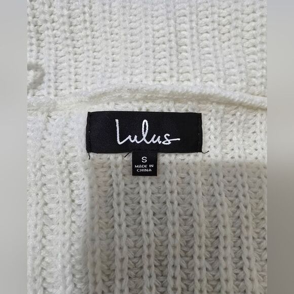 Lulus Carmichael Ivory Off-the-Shoulder Knit Sweater Size Small - Picture 8 of 10